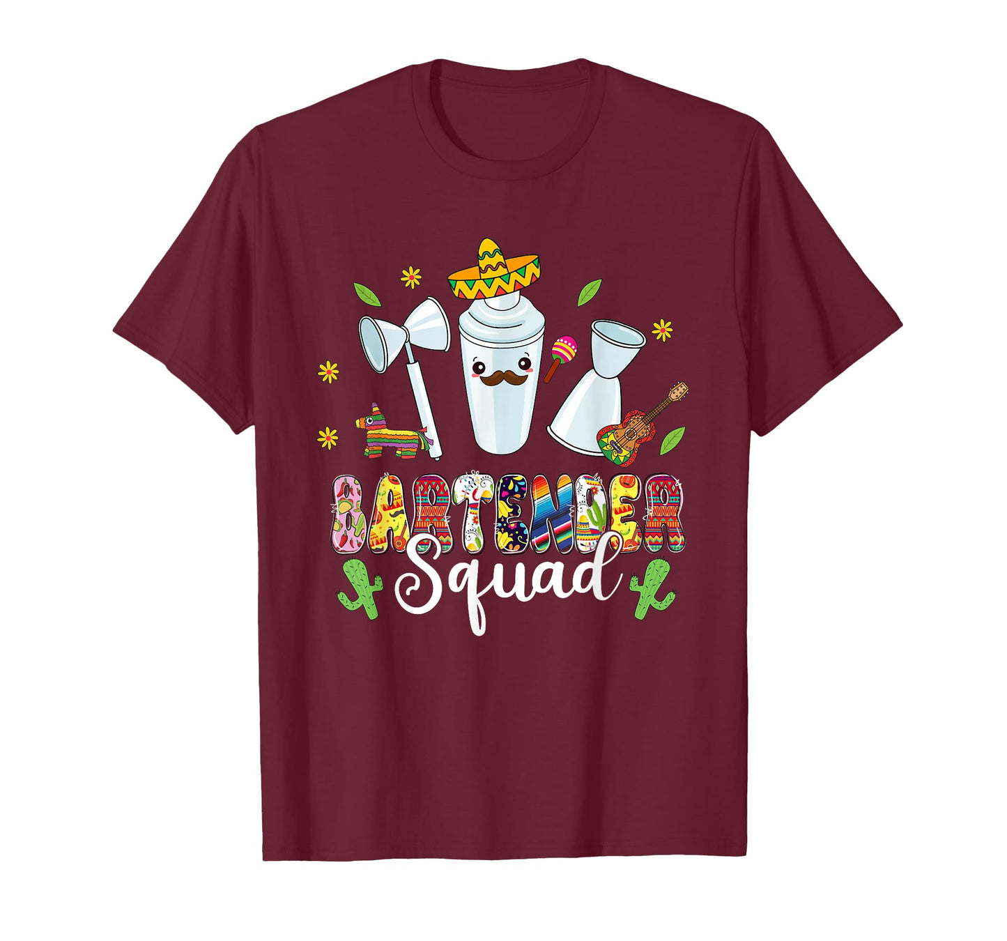Bartender Squad Lets Fiesta Cinco De Mayo Mexican Bartender T-Shirt