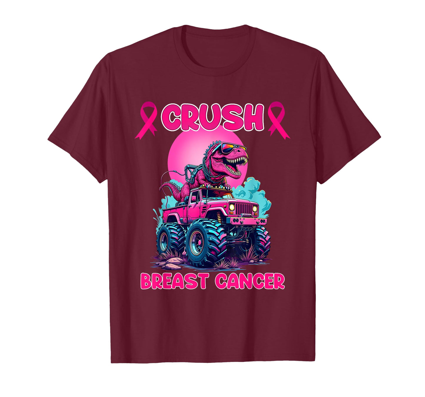 Monster Trucks Crush Breast Cancer Awareness T-Shirt