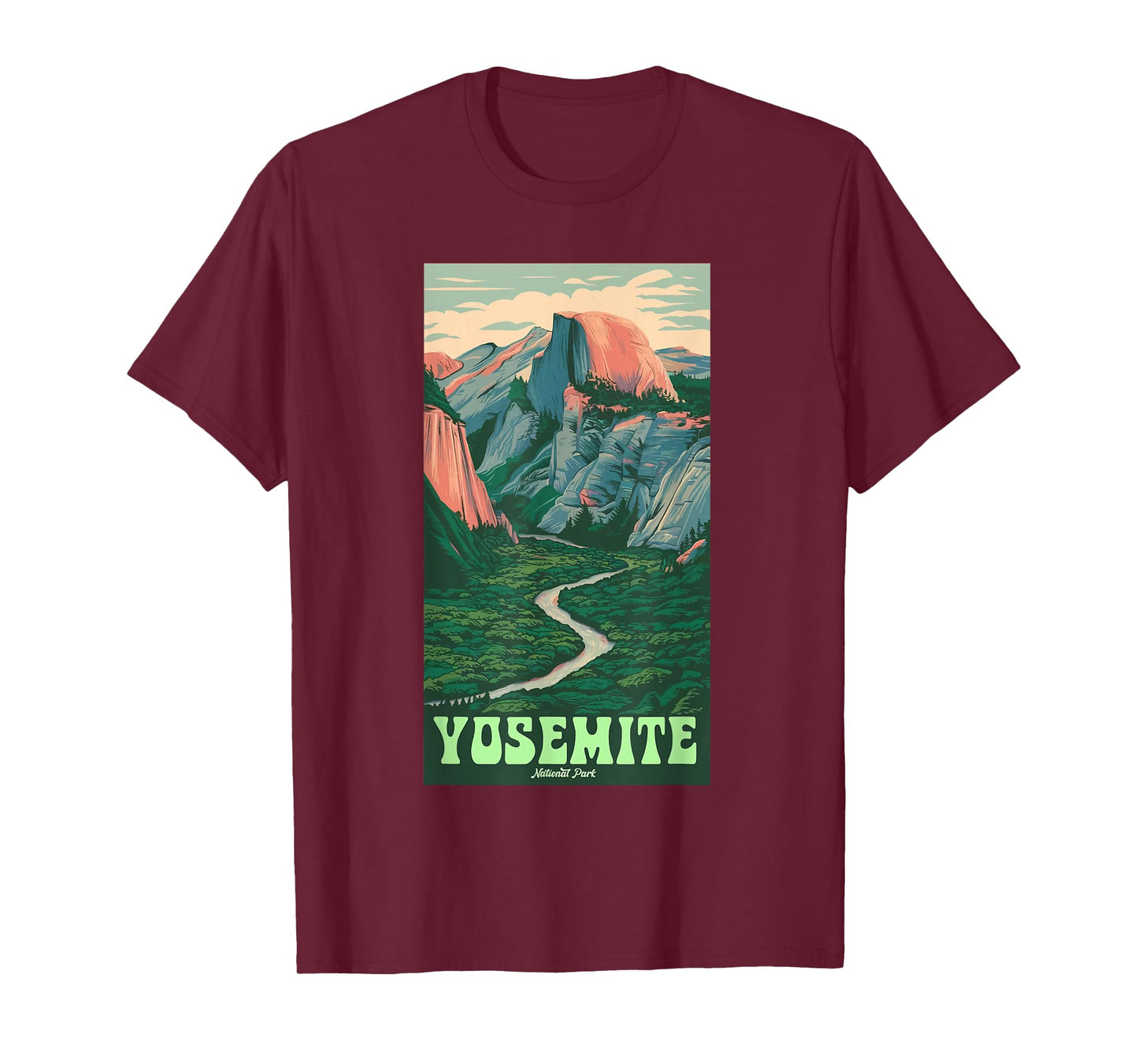 Yosemite National Park Vintage Half-Dome, Hiking Tunnel View T-Shirt