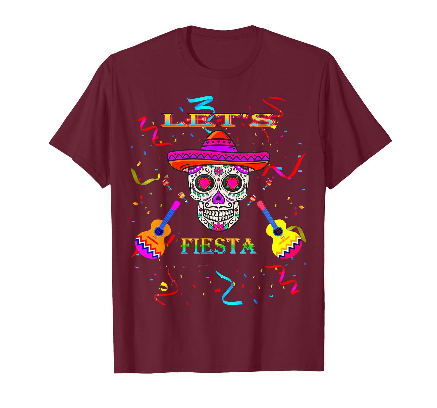 Let's Fiesta, Cinco De Mayo Party day cute Men' Sugar Skull T-Shirt