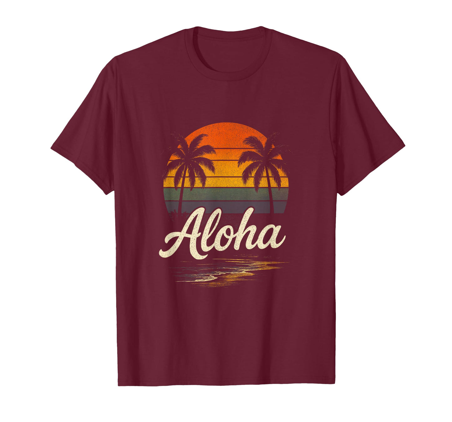 Aloha Hawaii Hawaiian Island Palm Beach Surfboard T-Shirt