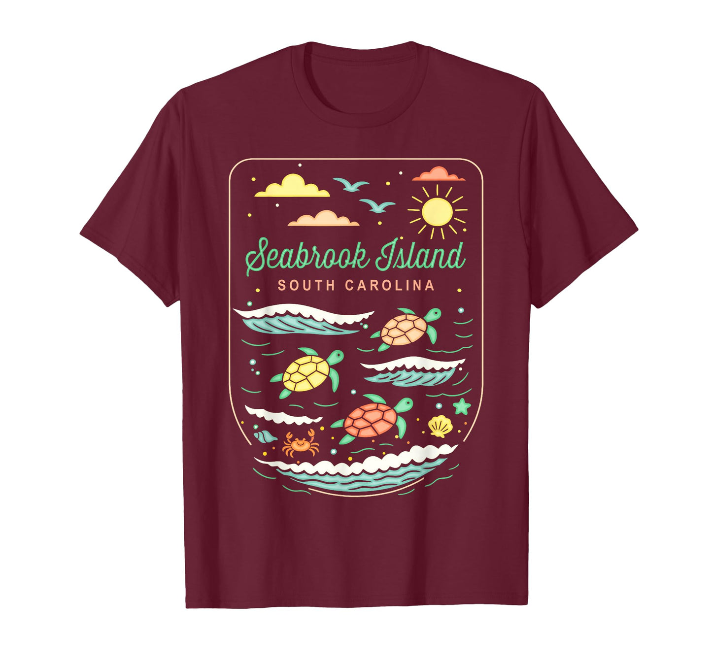 Seabrook Island SC Cute Beach Vacation Sea Turtle Lover T-Shirt