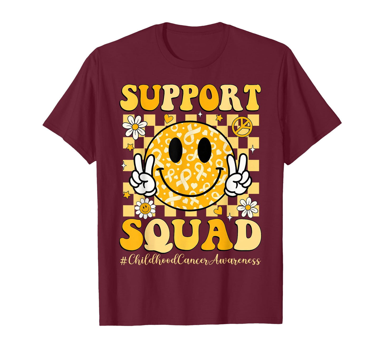 Childhood Cancer Awareness Support Squad Gold Ribbon Kids T-Shirt
