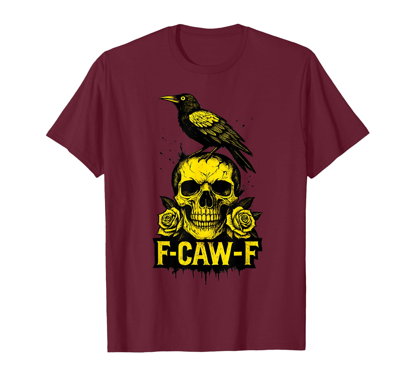 Skull and Crow Design for Halloween or Gothic Lovers F-CAW-F T-Shirt
