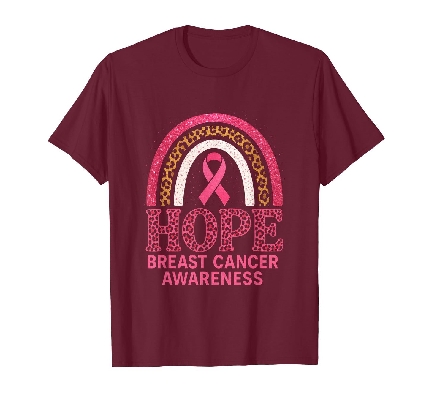 Hope Breast Cancer Awareness - Rainbow Pink Ribbon T-Shirt