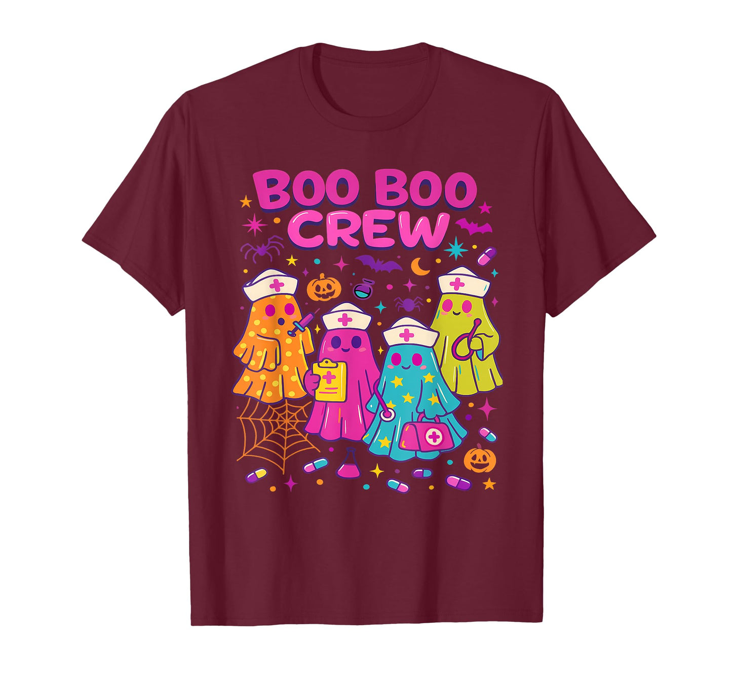 Boo-Boo Crew Nurse, Funny Spooky Ghost Halloween Nurse Tees T-Shirt