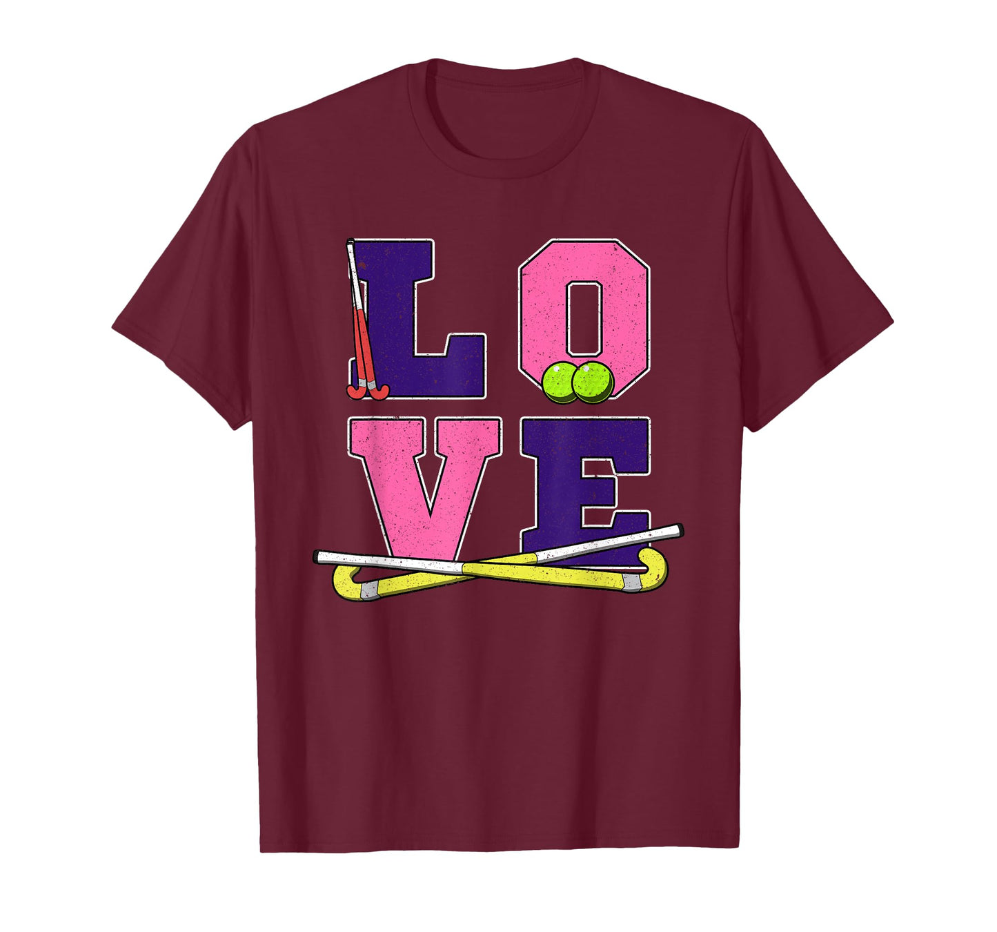 Girls Women's Love Field Hockey Art - Hockey Mom Gift T-Shirt
