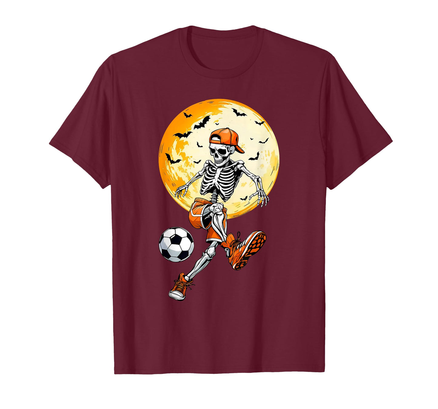 Funny Spooky Skeleton Soccer Tee | Boys & Kids Halloween T-Shirt
