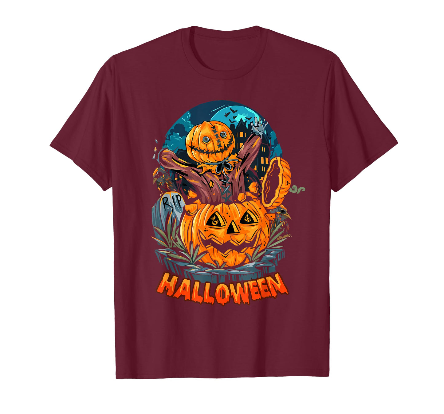Halloween Zombie Apocalypse Scary Creepy Graveyard Night T-Shirt