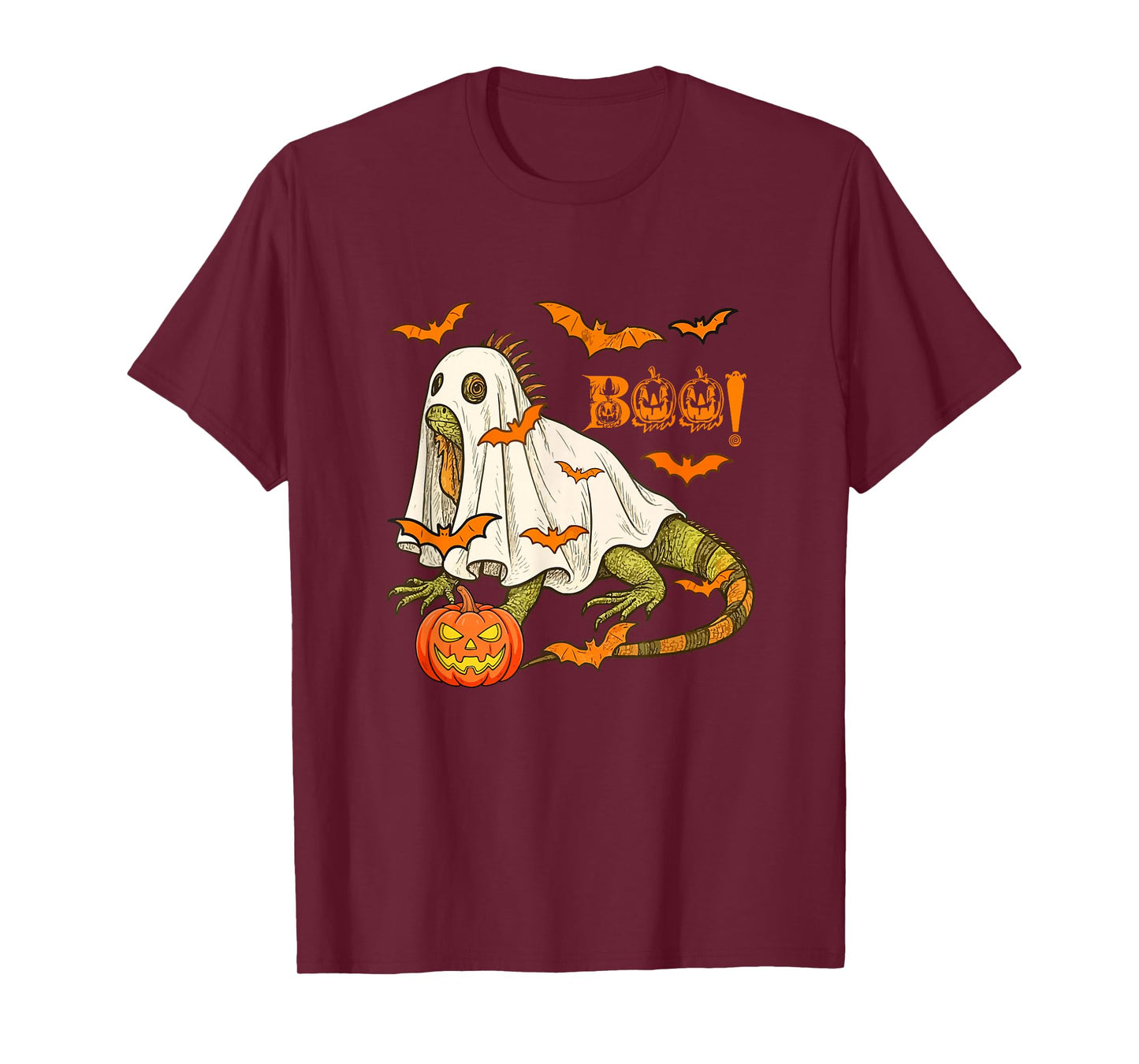 Boo Halloween Iguana Cosplay Ghost Costume Animal Lover T-Shirt