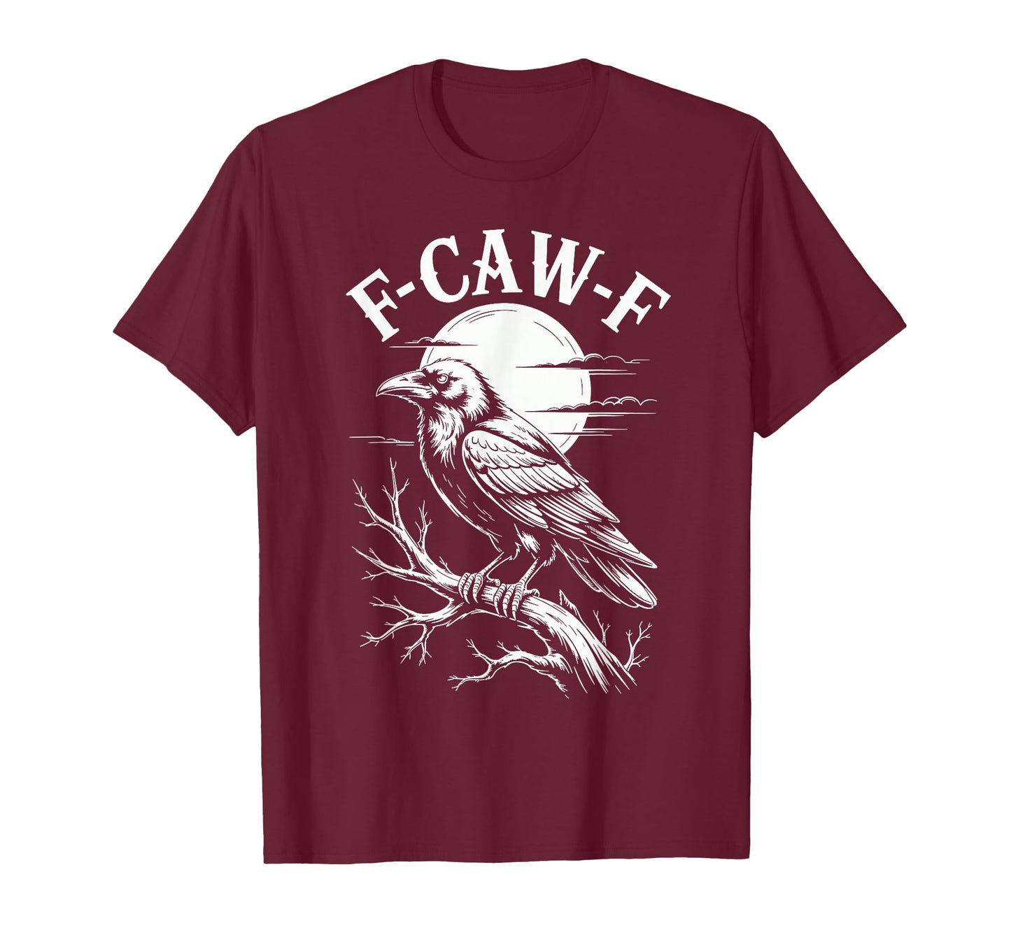 F-caw-F Halloween Black Crow Moonlit Raven T-Shirt