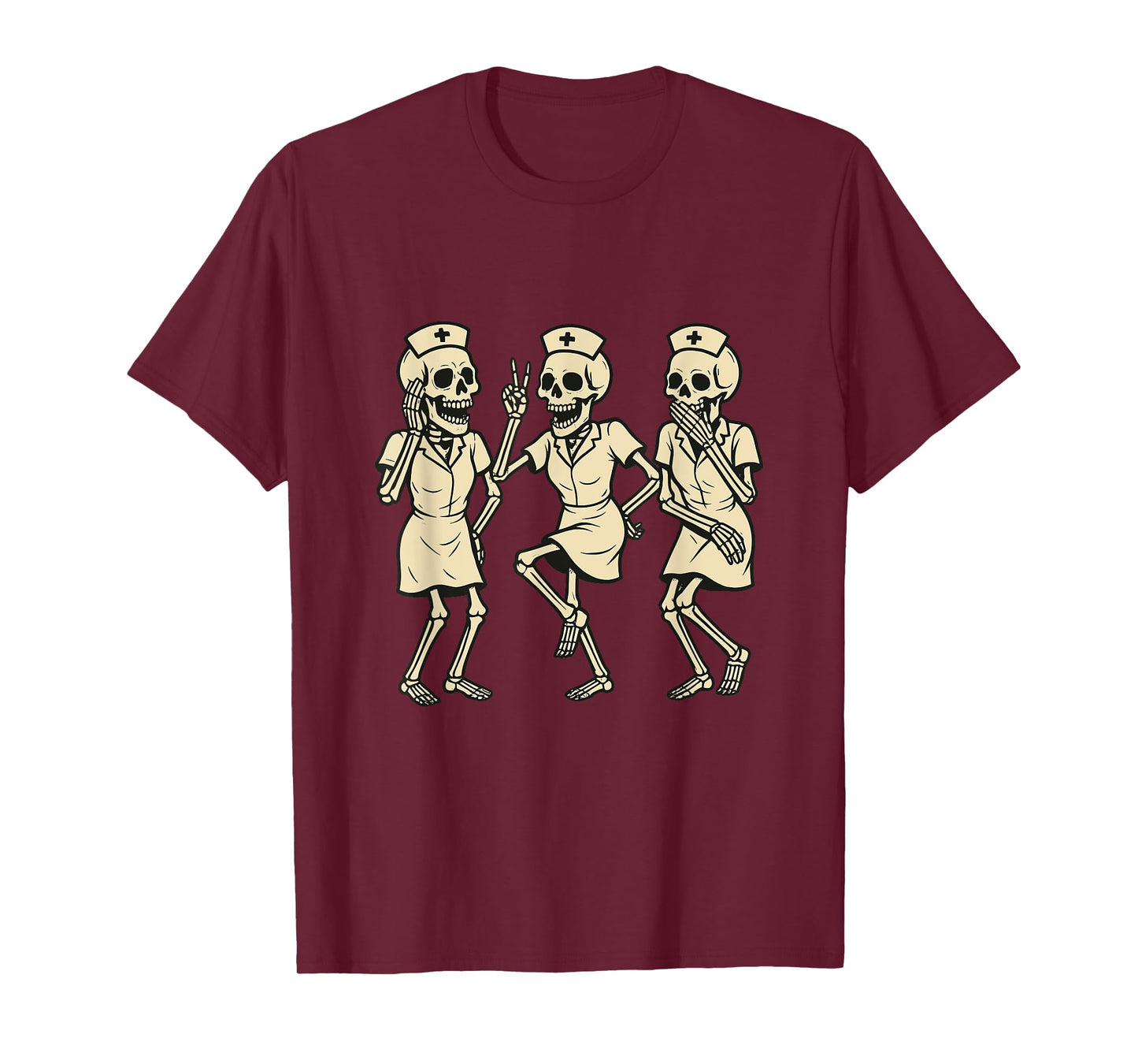 Skeleton Dancing Nurse Halloween Skull Nurse ER Nurse ICU T-Shirt