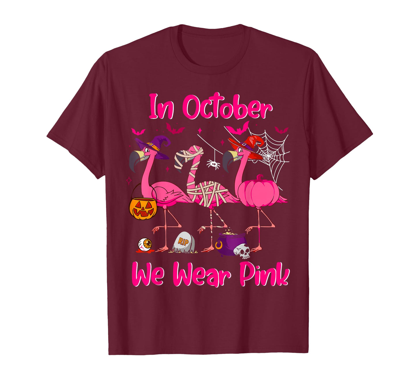 In October We Wear Pink Flamingo Breast Cancer Awareness T-Shirt
