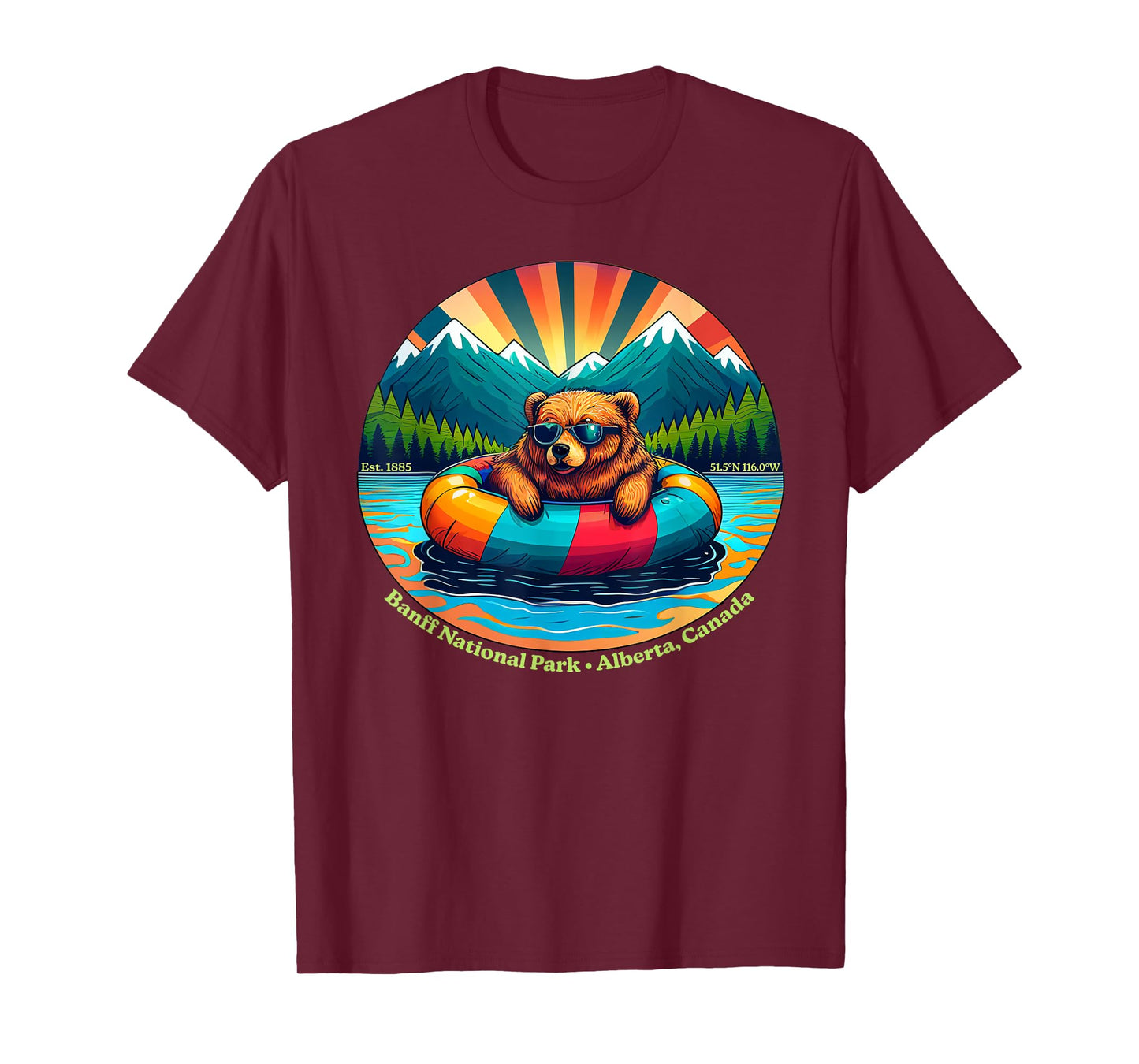 Banff National Park Bear Animals With Sunglasses Kids Adults T-Shirt