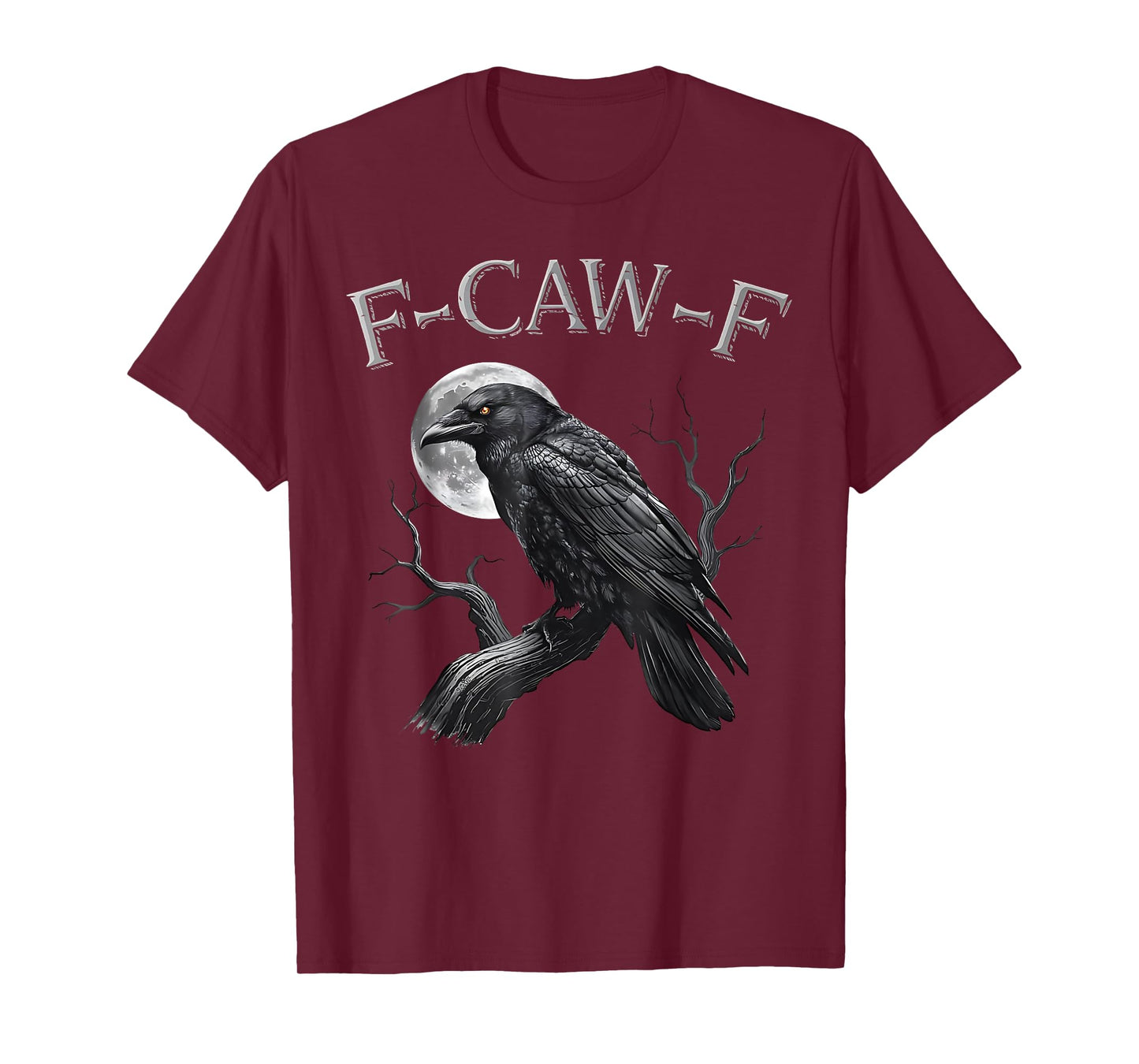 F-Caw-F Black Crow Pun Funny Bird Moon Gothic Halloween T-Shirt