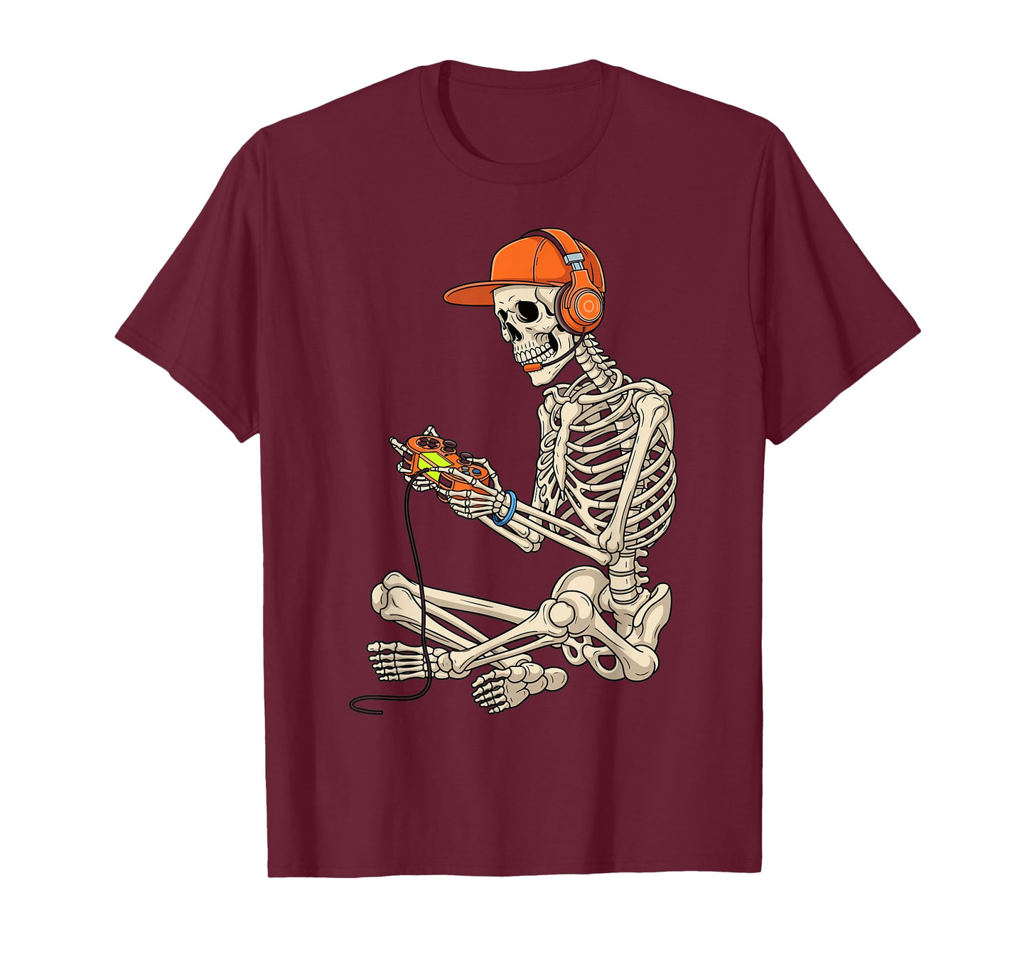 Skeleton Gaming Headset Halloween Gamer Skull Joystick T-Shirt