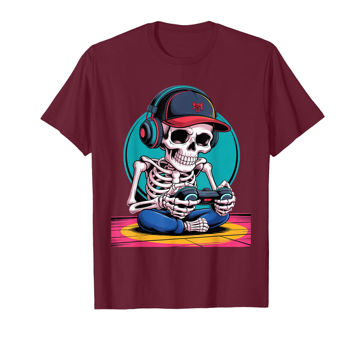 Funny Halloween Skeleton Gamer T-Shirt