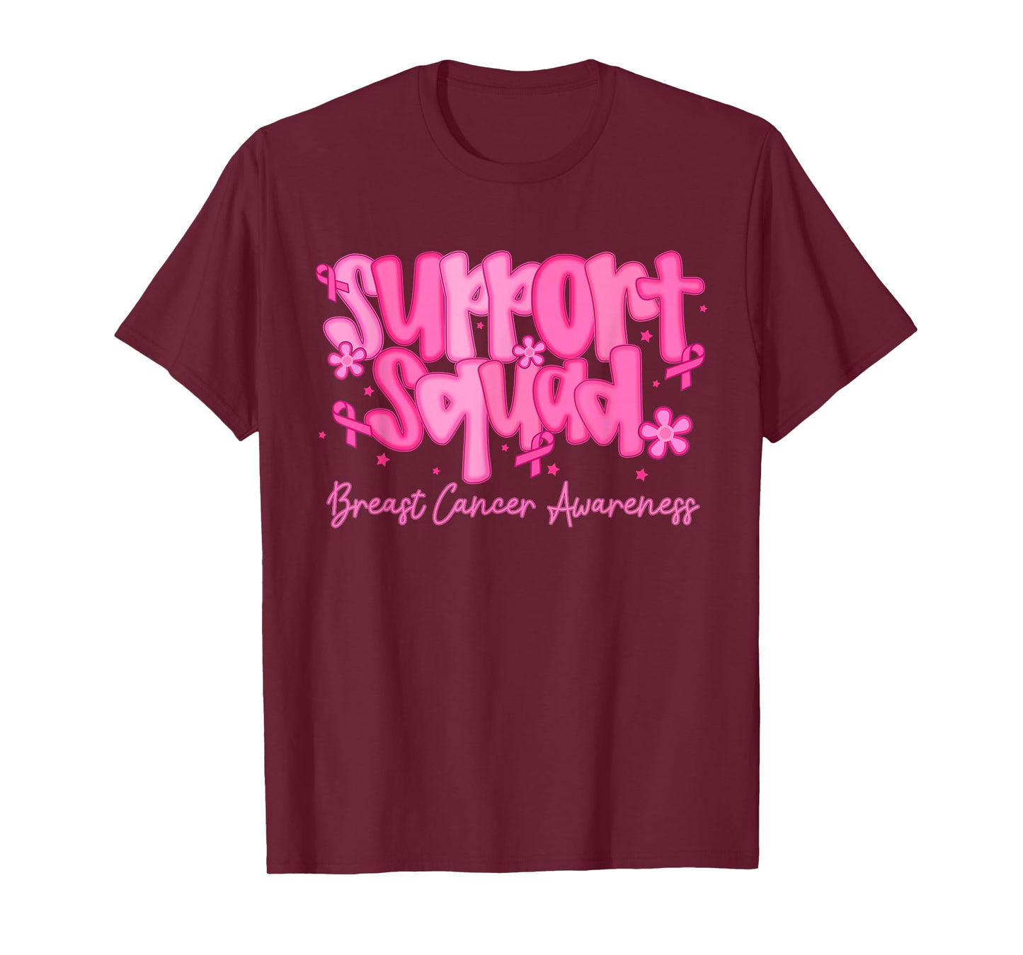 Groovy Support Squad Breast Cancer Awareness Men Women Kids T-Shirt