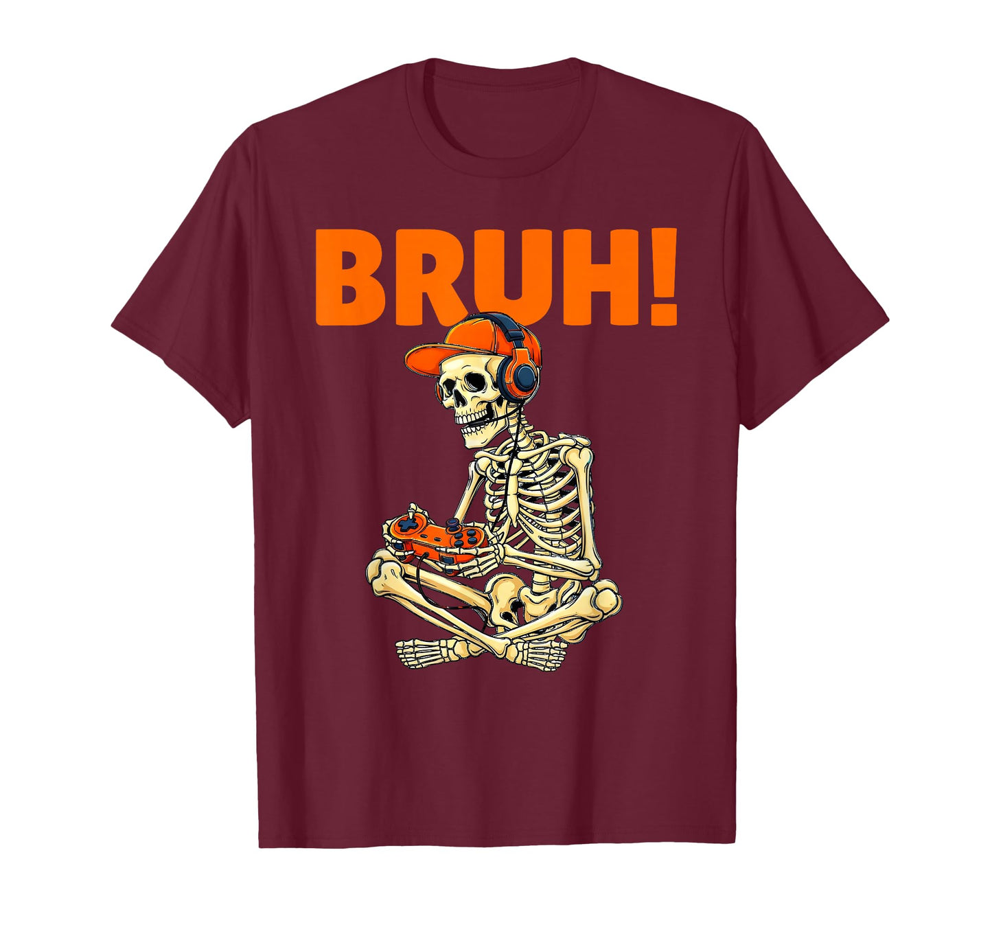 Funny Halloween Skeleton Gamer Video Gaming Boys Men Kids T-Shirt