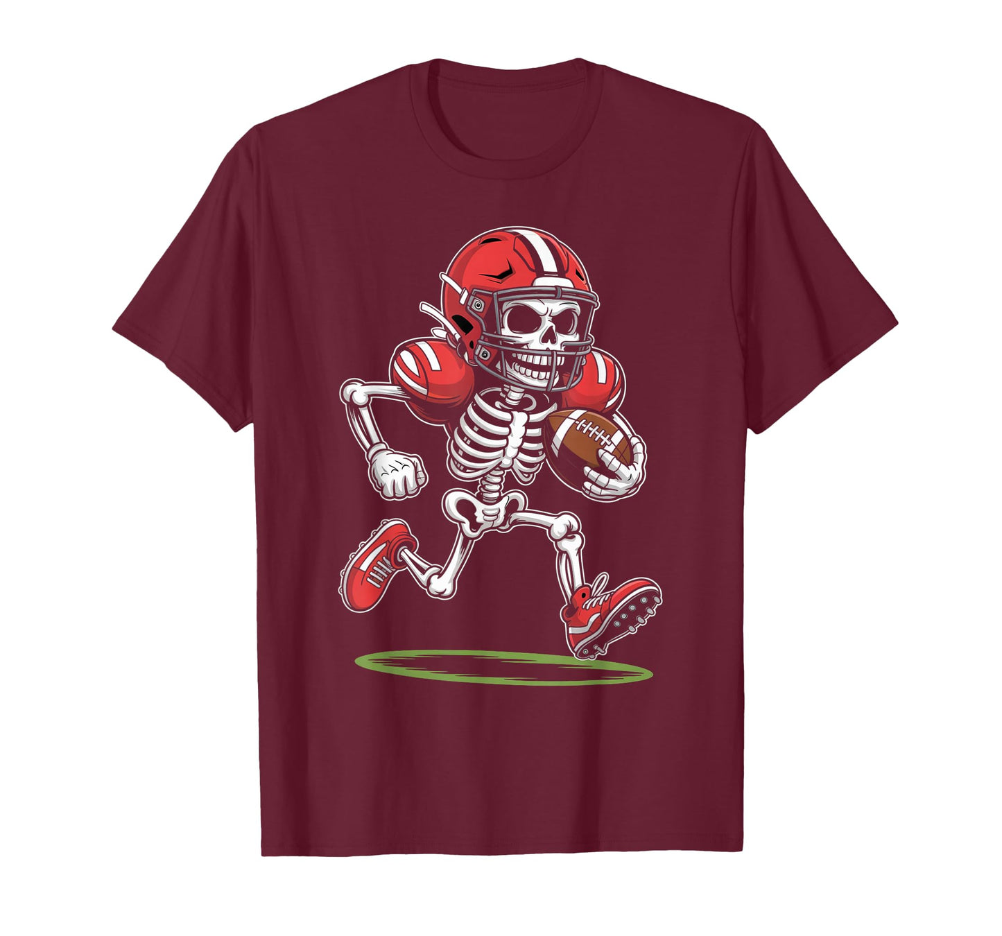 Skeleton American Football Halloween Costume Boys Men Funny T-Shirt