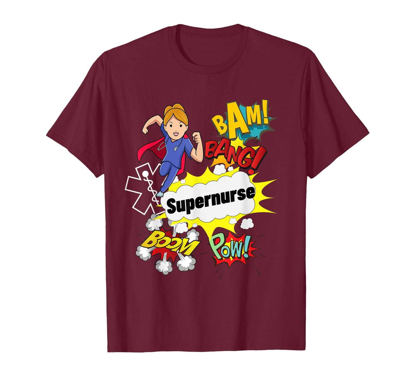 Supernurse Comic Superhero Style RN Woman Nursing Gift T-Shirt