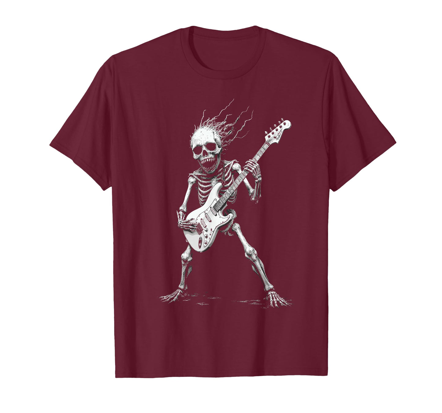Guitar Player Skeleton Tee Heavy Metal Rock Extreme Music T-Shirt