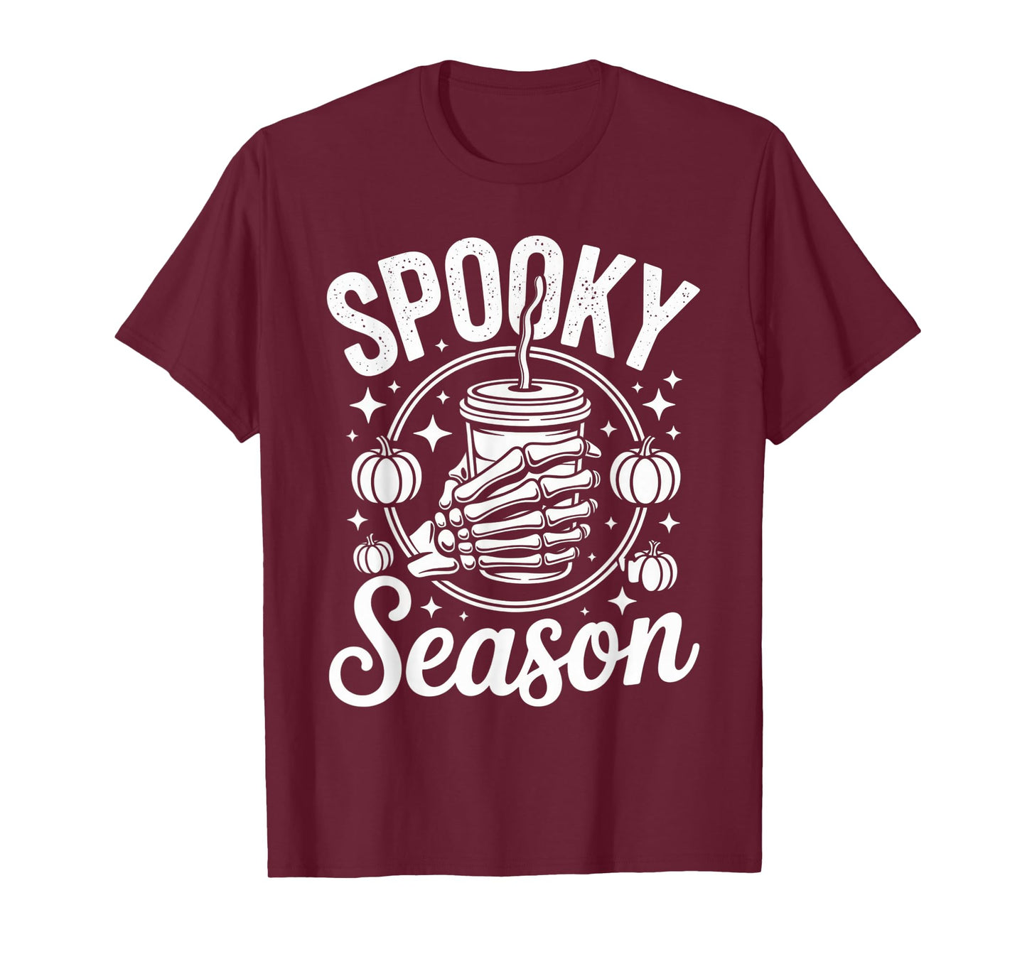 Spooky Season Halloween Skeleton Coffee Lovers Chill Vibes T-Shirt