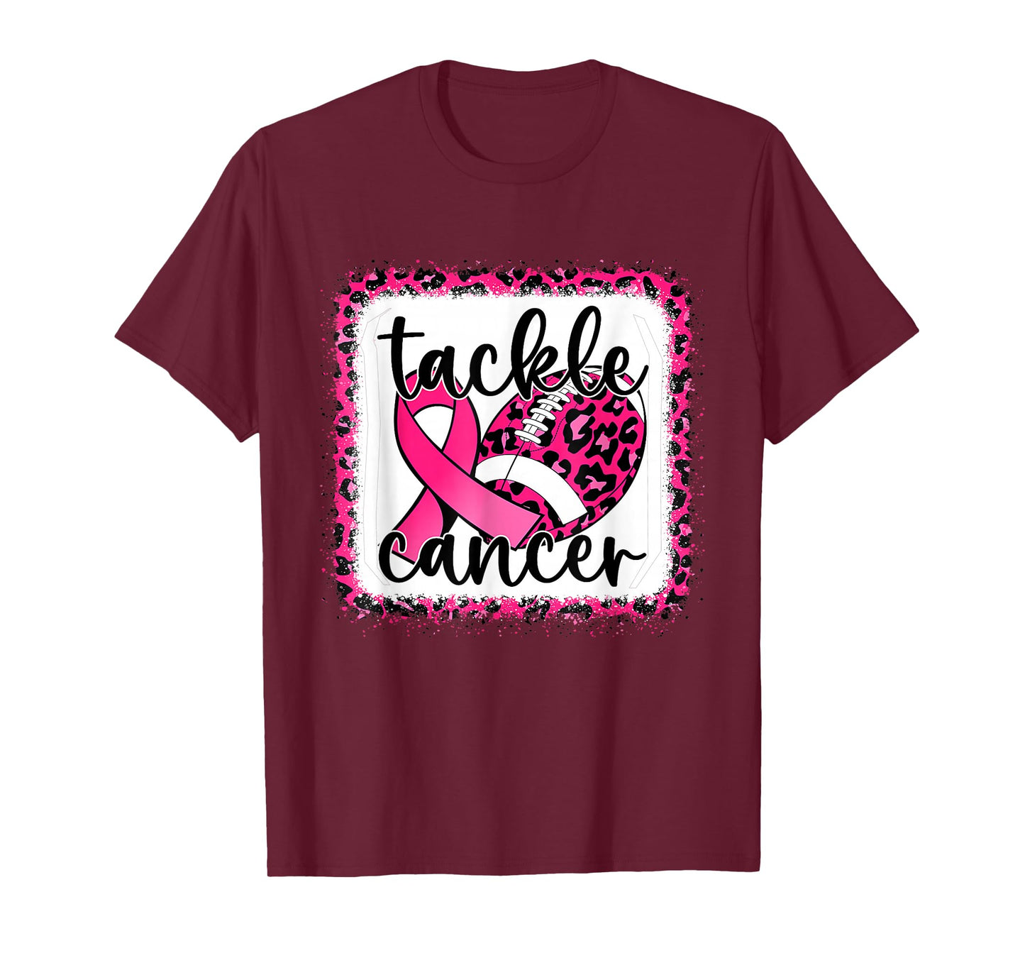 Tackle Football Breast Cancer Awareness Pink Ribbon Boy Kids T-Shirt