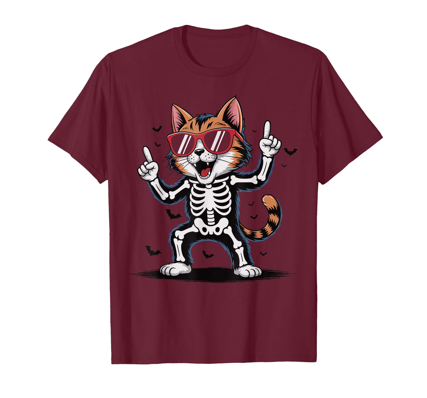 Cool Cat Skeleton with Sunglasses T-Shirt