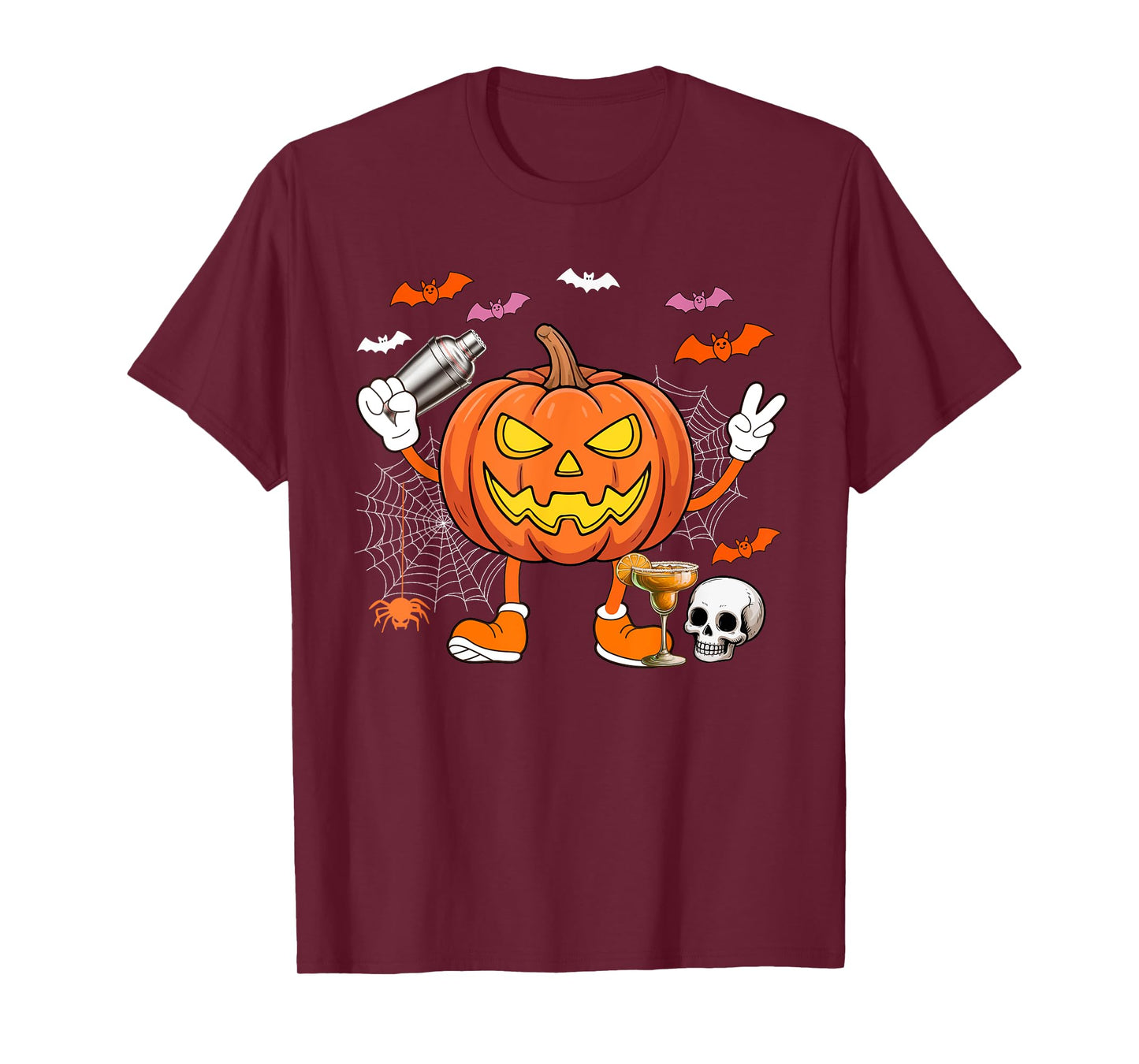 Bartender Job Horror Carved Pumpkin Halloween Costume Team T-Shirt
