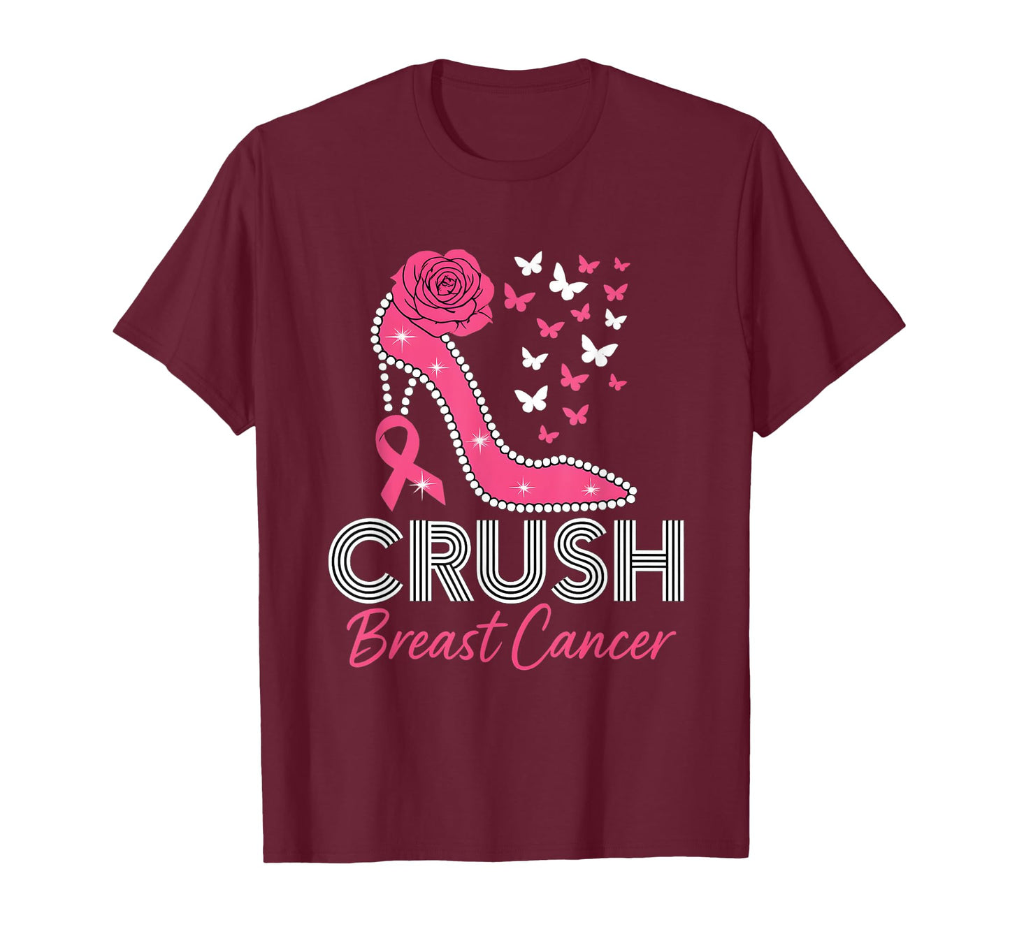 Crush Breast Cancer Awareness Bling Pink Ribbon Women's T-Shirt