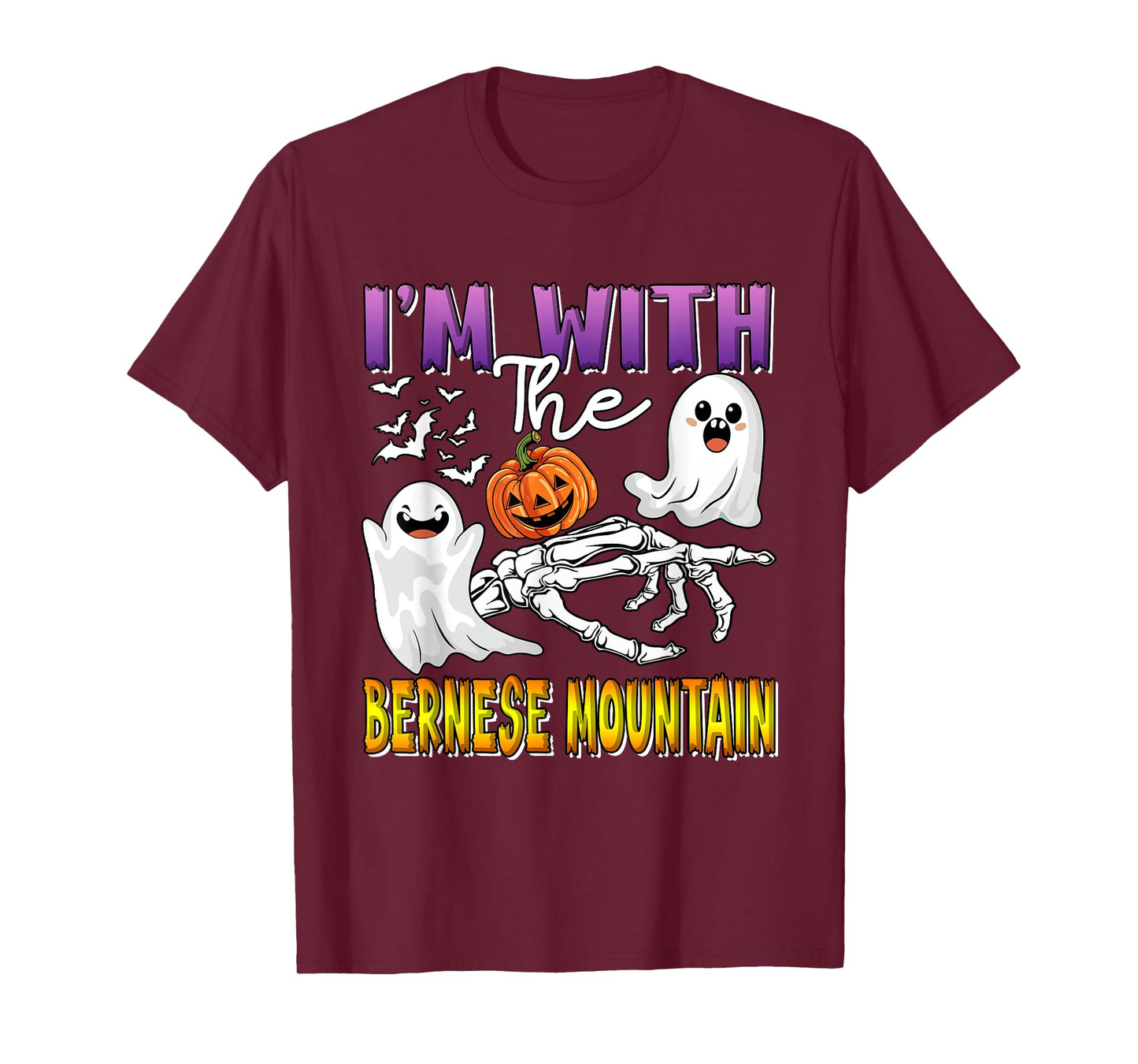 I'm with Bernese Mountain Halloween Boo Funny Single Owner T-Shirt