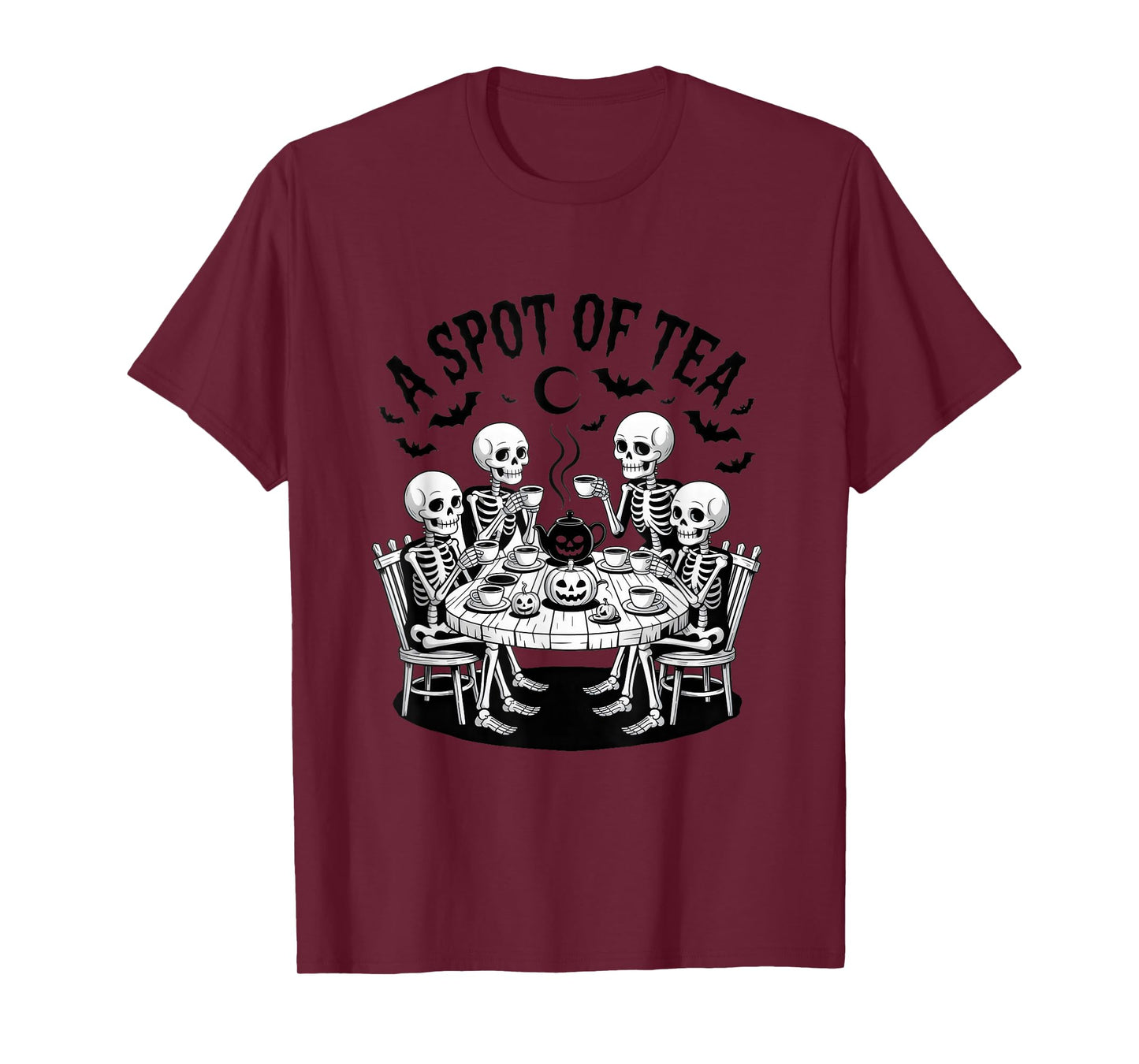 Tea Lover Party Spooky Skeletons Halloween Tee T-Shirt