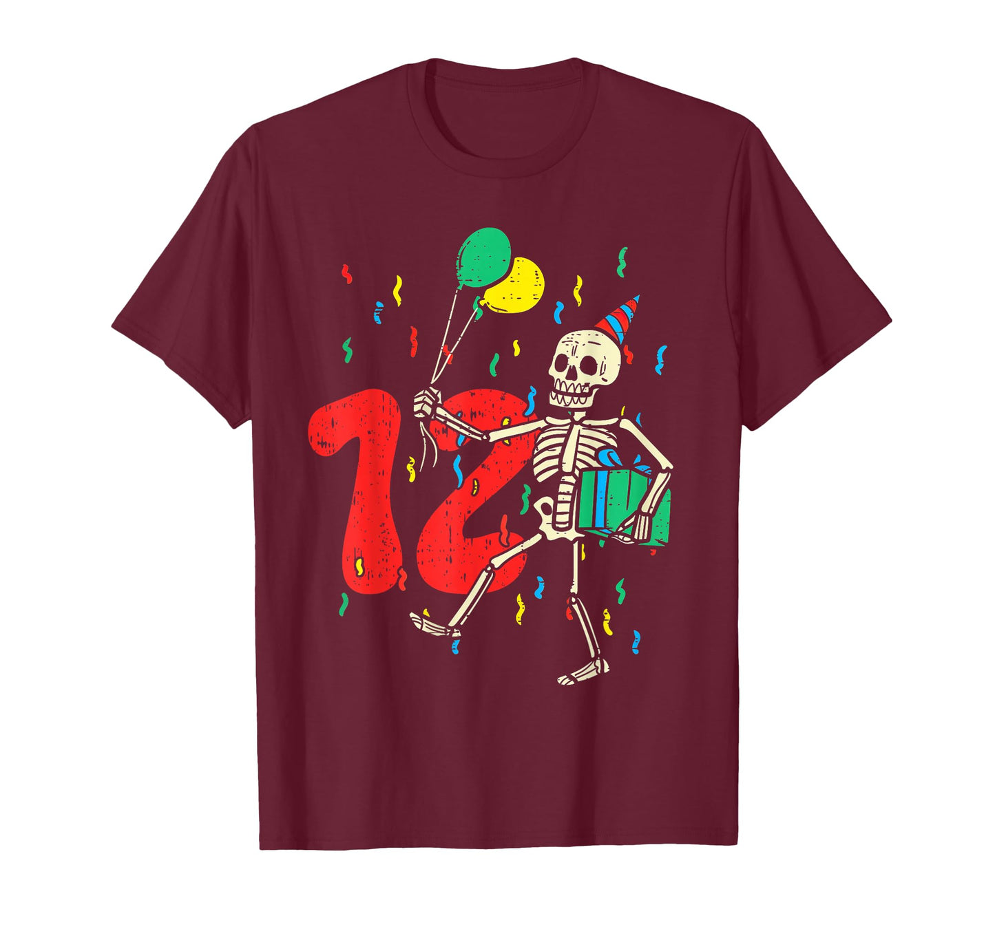 My 12th Birthday Skeleton Halloween 12 Year Old Funny Gift T-Shirt