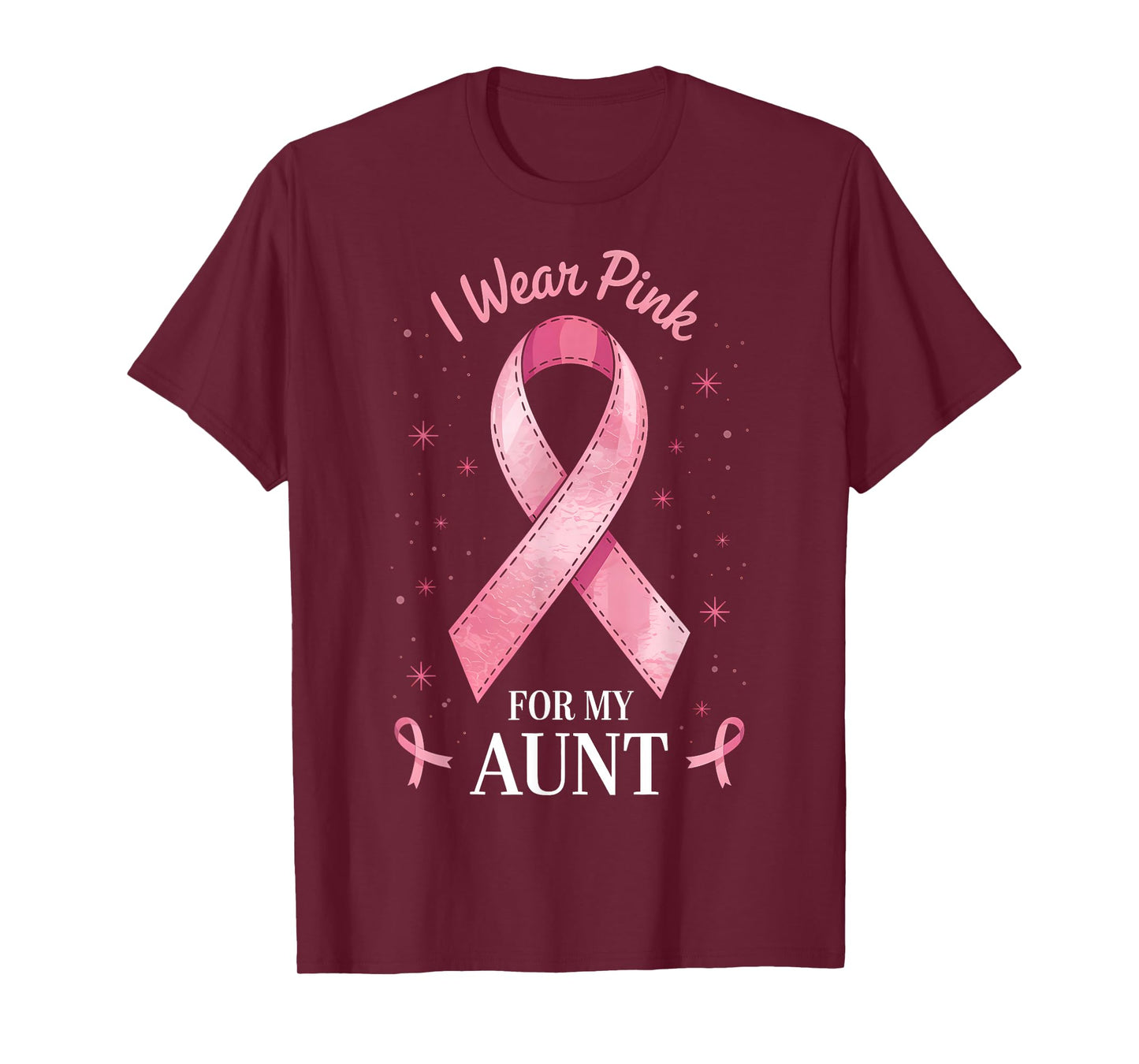 I Wear Pink for My Aunt Cancer Awareness Support T-Shirt