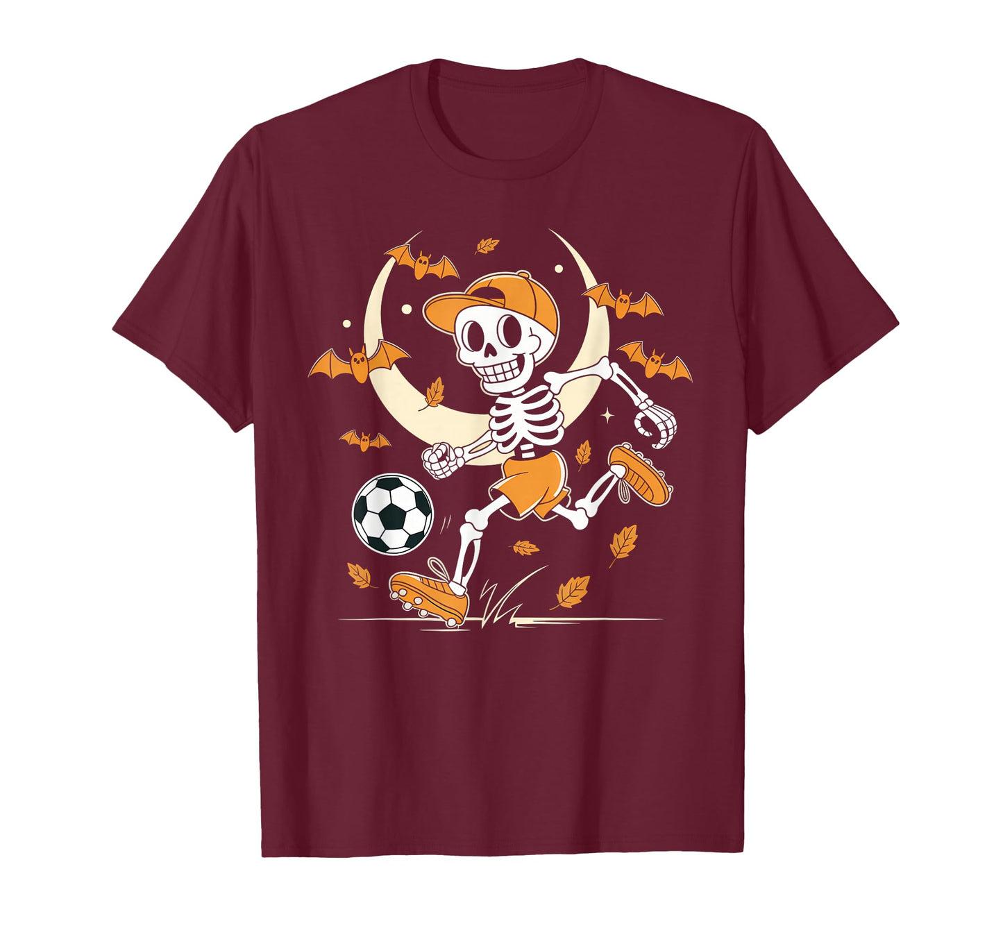 Funny Skeleton Soccer Men Boys Kids Halloween Costume T-Shirt