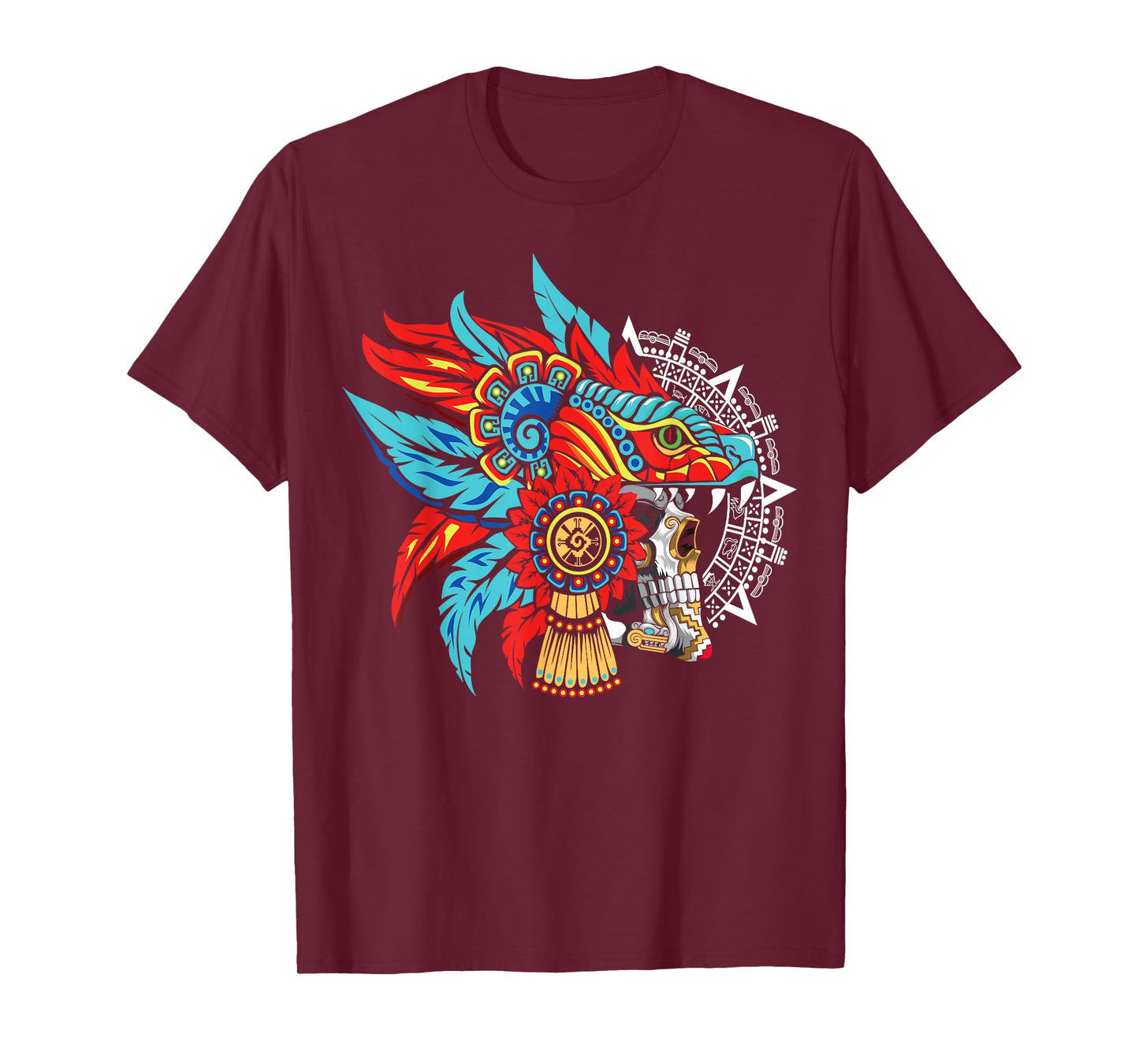 Quetzalcoatl Skull Aztec Mayan T-Shirt