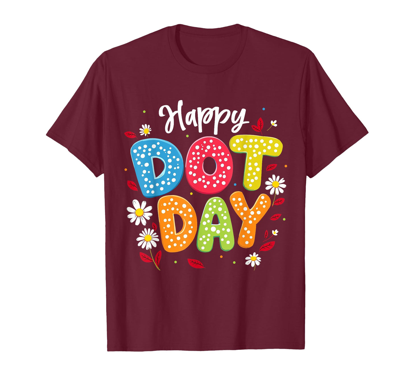 Floral Happy Dot Day September 15th Polka Dot Girls Kids T-Shirt