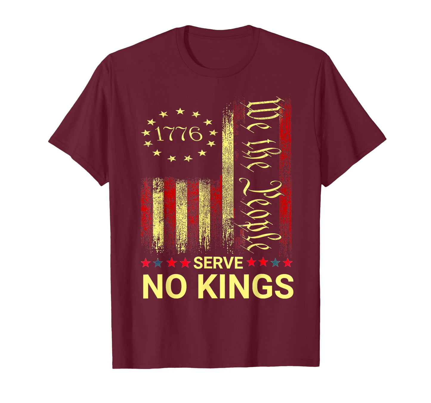 We The People Serve No Kings Reject Kings In America Flag T-Shirt
