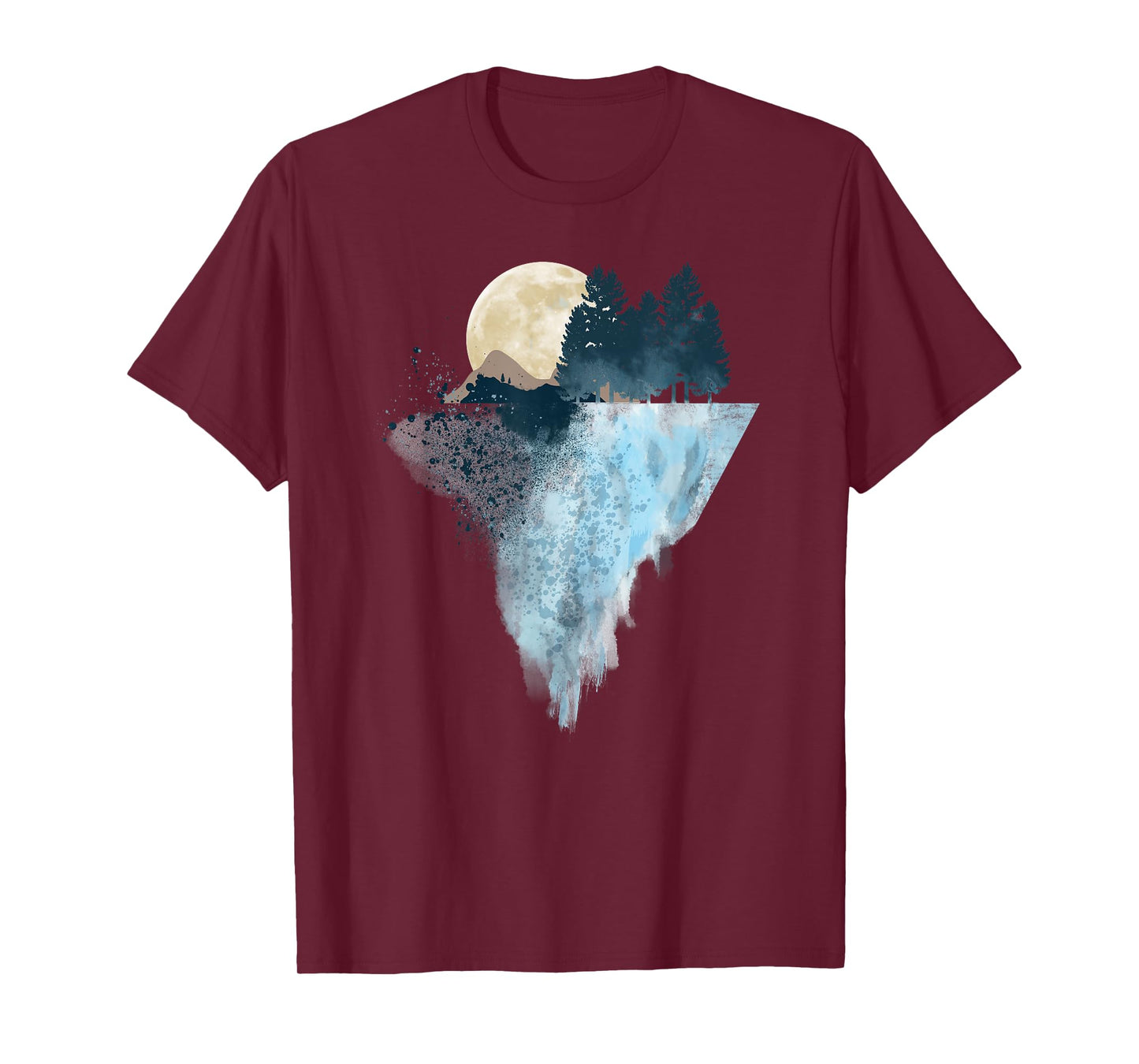 Geometric Mountain Tee Outdoor Hiking Colored Geometry Art T-Shirt