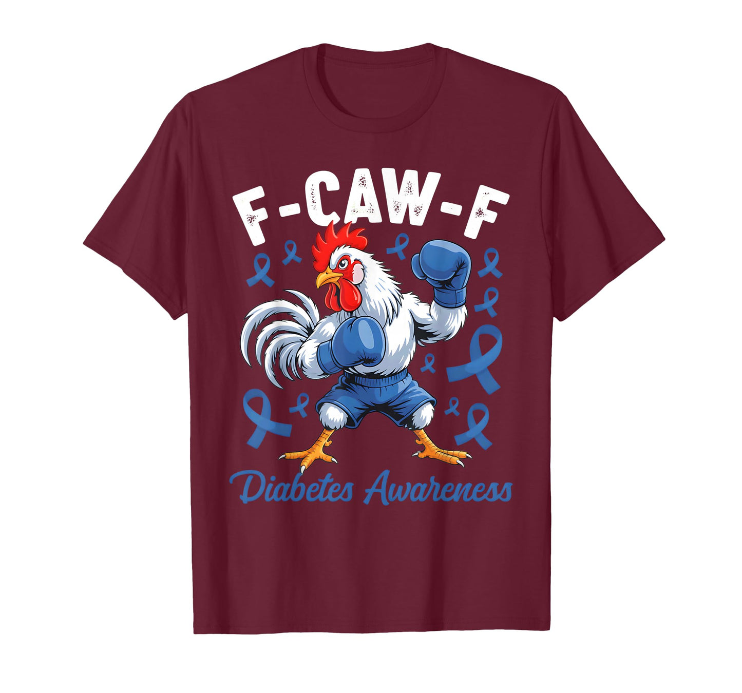 F-Caw-F Rooster Meme Chicken Humor Diabetes Awareness T-Shirt