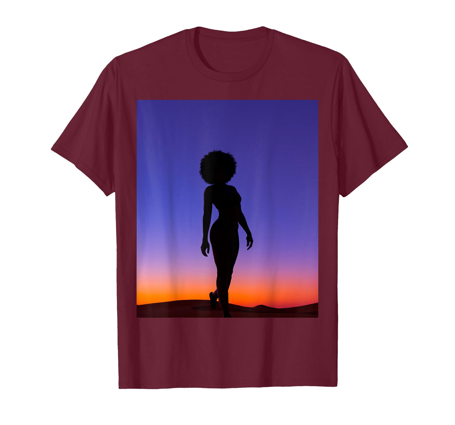 Mysterious Mirage: Silhouetted Sojourn in a Desert Night T-Shirt
