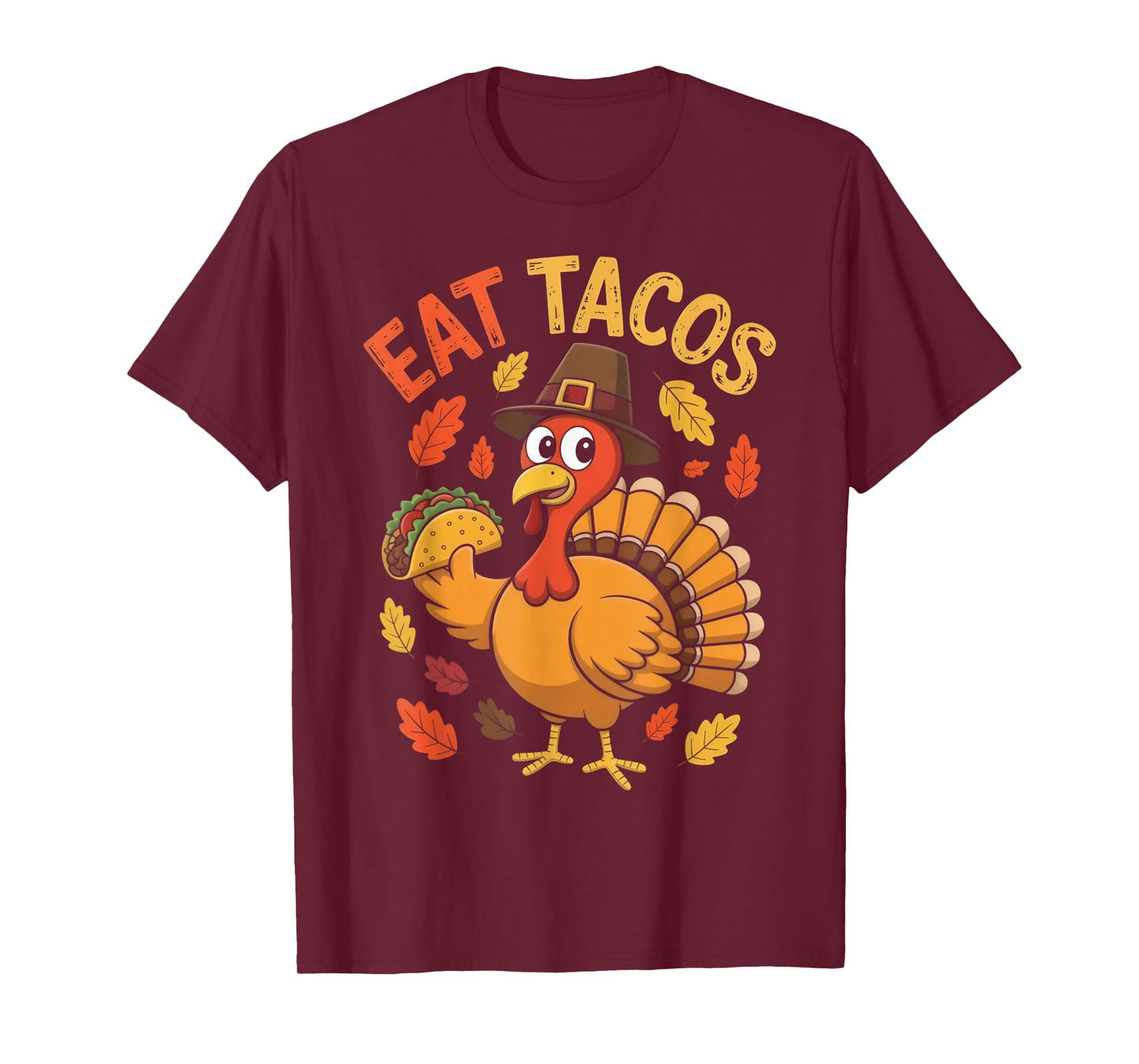 Thanksgiving Funny Mexican Turkey Eats Tacos Christmas T-Shirt