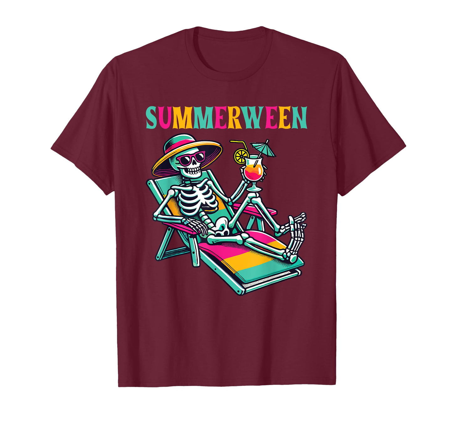 Happy Summerween Summer Halloween Skeleton T-Shirt for Men Women Kids