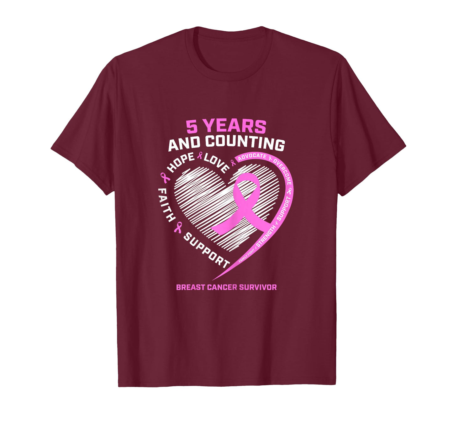 5 Year Breast Cancer Survivor Shirt 5 Years Cancer Free T-Shirt