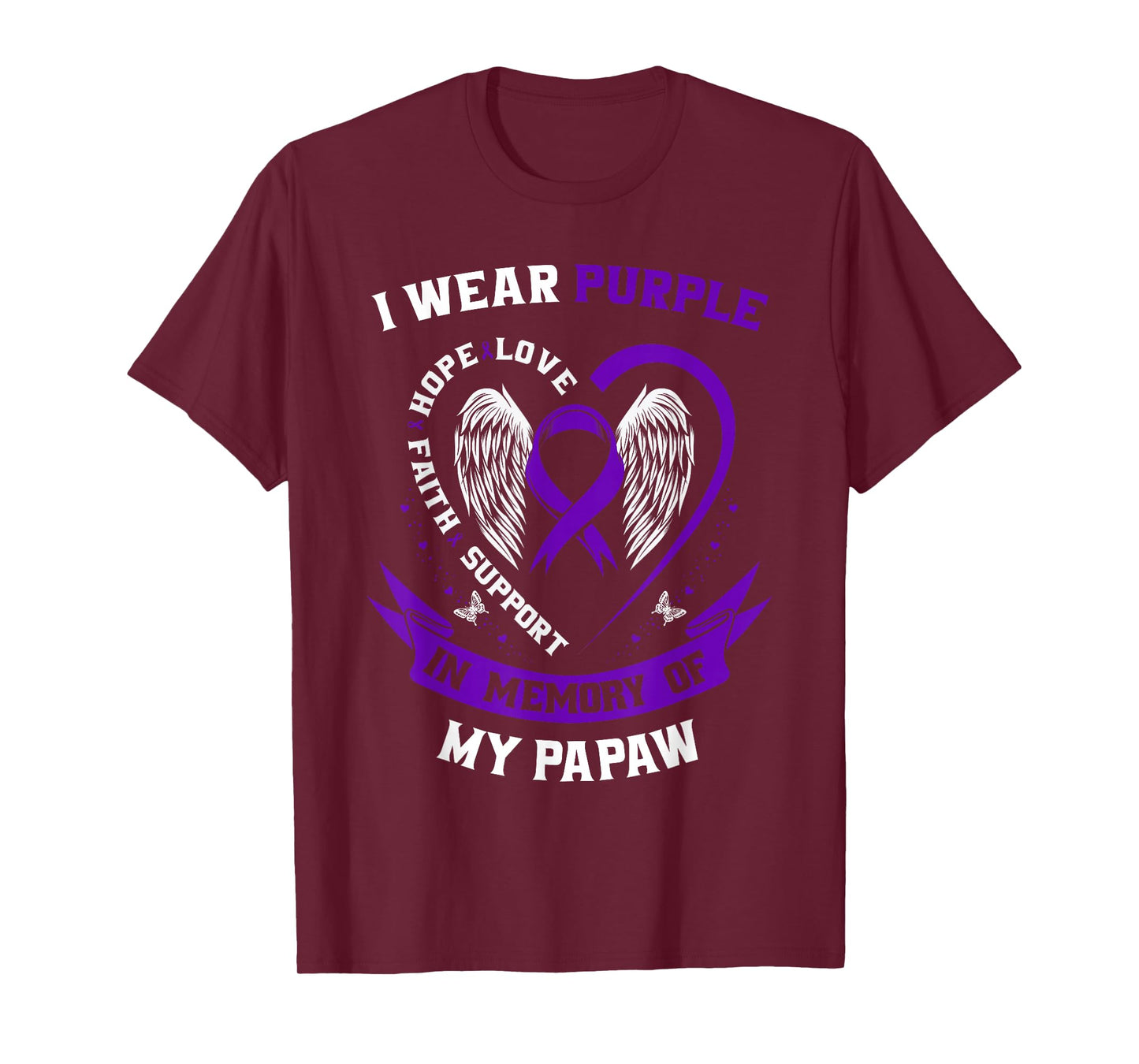 In Memory of Papaw Pancreatic Cancer Awareness Family Gifts T-Shirt