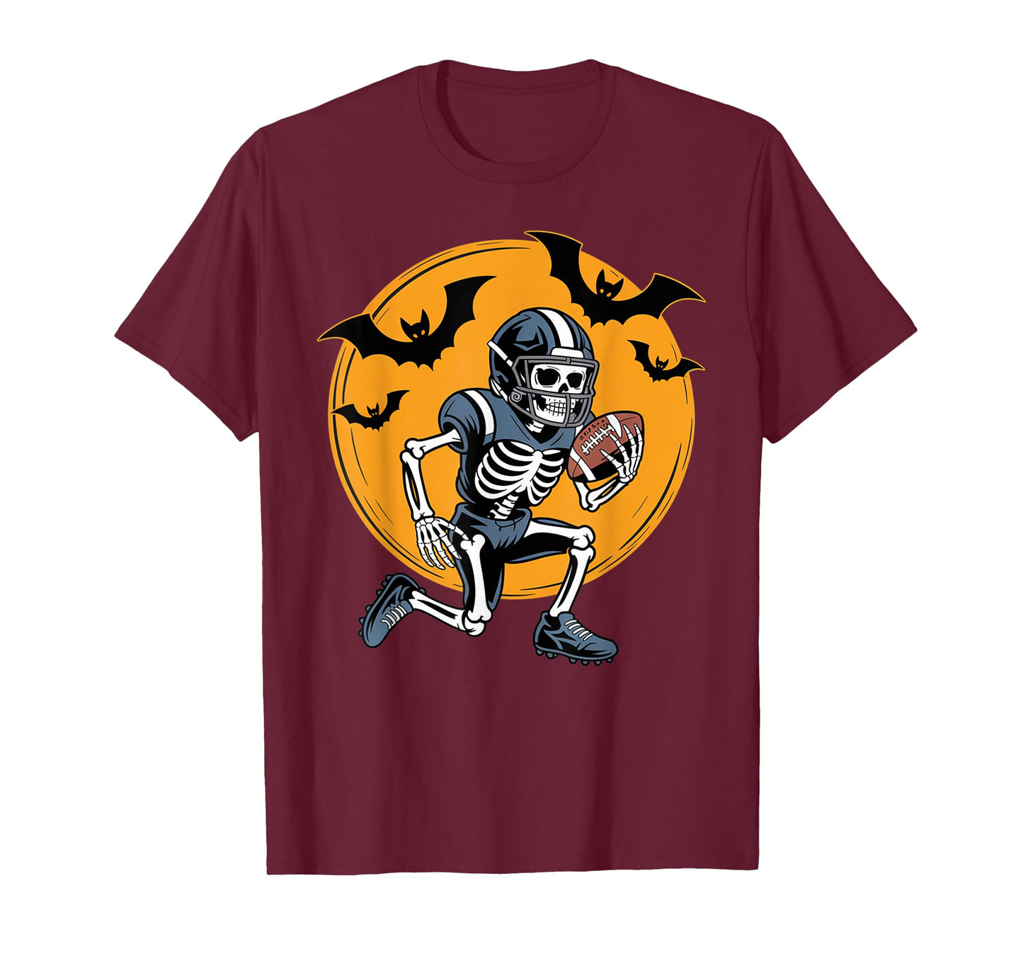 American Football Skeleton Halloween Sport Fantasy Football T-Shirt