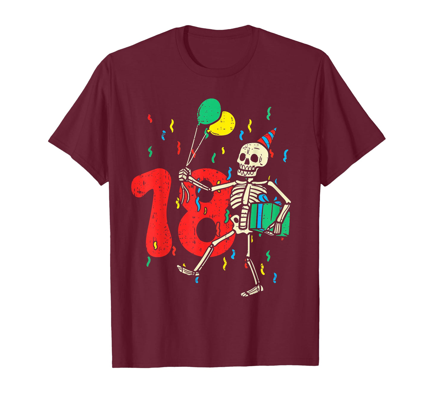 My 18th Birthday Skeleton Halloween 18 Year Old Funny Gift T-Shirt