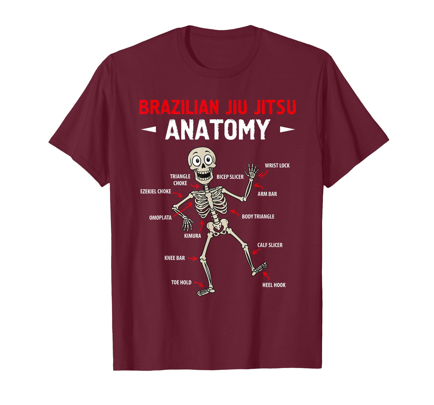 Brazilian Jiu Jitsu Anatomy Skeleton T-Shirt