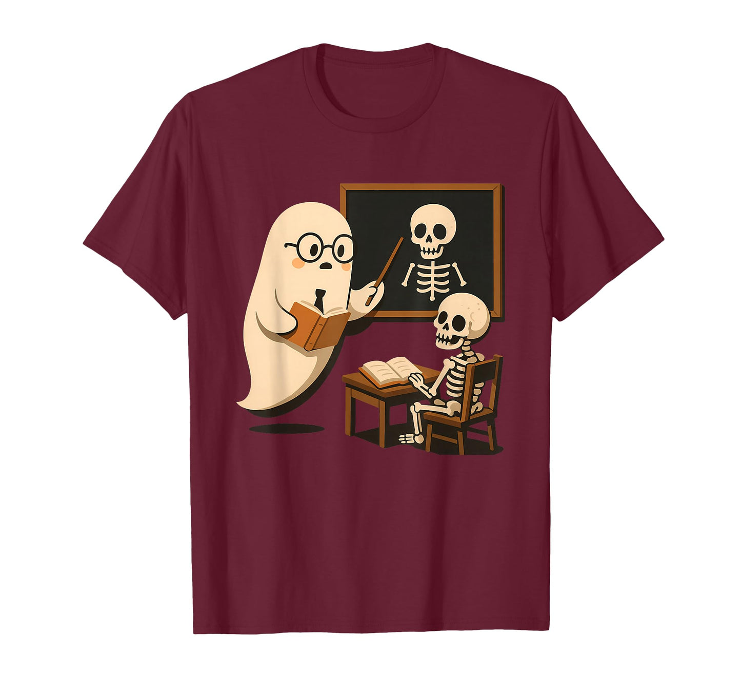 Ghost Teacher and Skeleton in Class T-Shirt